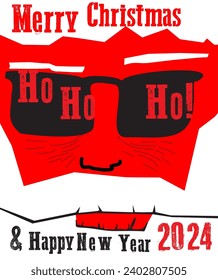 Elevate your festive spirit with our vector poster! Cool Santa, shades, and Christmas cheers in a charismatic design. Perfect for joyful celebrations