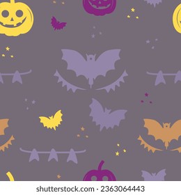 Elevate your Halloween vibe with pumpkin and bat pattern design. Perfect for spooky, festive projects. 