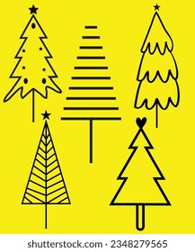Elevate your holiday decor with our stunning Christmas tree vectors. Add a touch of festive charm to your designs. Perfect for cards, banners, and more. Explore now!