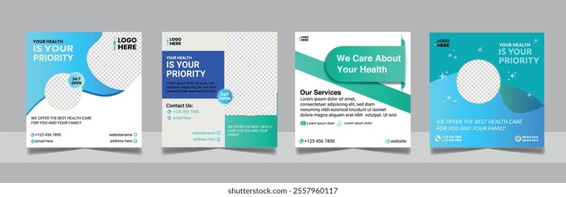 Elevate your medical brand’s online presence with this expertly crafted Professional Social Media Medical Post Template Design.