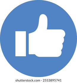 Elevate your messaging with our vibrant blue circle featuring a thumbs up icon! This eye-catching design symbolizes positivity and approval, making it perfect for social media posts, or marketing.