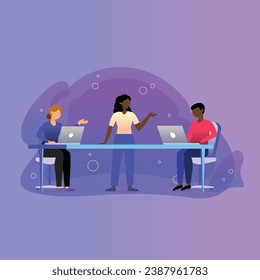 Verleihen Sie mit dieser vielseitigen Vektorgrafik mit dem Titel "Office Administrator Scenes" Ihr Büromotiv