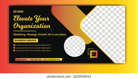 Elevar Sua Organização. Banner da mídia social.