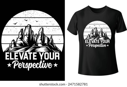Eleva tu diseño de camiseta de Perspectiva para el diseño de camiseta de montaña