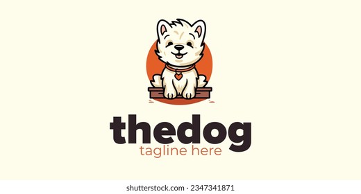 Verleihen Sie Ihren Heimtierladen mit einem West Highland White Terrier Pet Dog Logo, ideal für Mode-Marken von Heimtieren