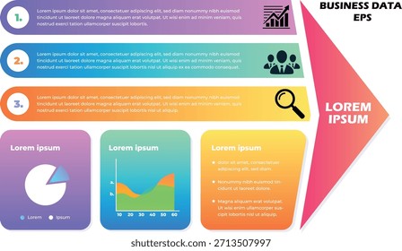 Eleve sus presentaciones con esta infografía moderna, una herramienta visual dinámica para mostrar datos de negocios, cronogramas e hitos de proyectos con un diseño vibrante y profesional para el impacto