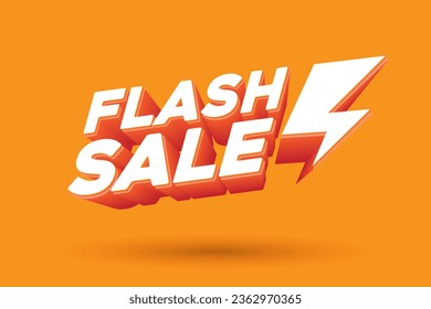 Elevate your promotions with our striking ORANGE FLASH SALE 3D TEXT BANNER. Eye-catching and irresistible deals await shoppers!