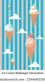 Eleva tu espacio con una deliciosa decoración de papel pintado de helado. Transformar tu habitación en un paraíso dulce