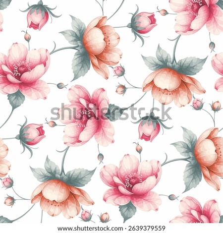  Elevate your space with our exquisite floral pattern featuring delicate pink flowers, perfect for adding a touch of elegance and charm to any room. This design seamlessly blends sophistication.