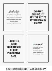Elevate your space with these 4 inspirational prints. Celebrate teamwork's power in achieving collective success. Place it in your workspace, home, or anywhere you seek inspiration and personal growth