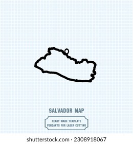 Elevate your style with our exquisite Salvador map pendant template! Crafted for laser cutting on metal, this ready-made vector file. Create stunning accessories that showcase your love for Salvador.