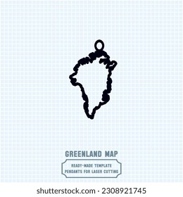 Elevate your style with our exquisite Greenland map pendant template! Crafted for laser cutting on metal, this ready-made vector file. Create stunning accessories that showcase your love for Greenland