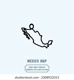 Elevate your style with our exquisite Mexico map pendant template! Crafted for laser cutting on metal, this ready-made vector file. Create stunning accessories that showcase your love for Mexico.