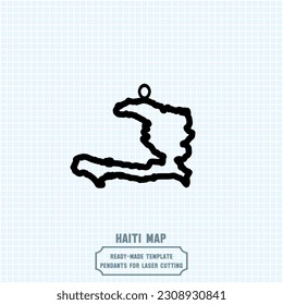 Elevate your style with our exquisite Haiti map pendant template! Crafted for laser cutting on metal, this ready-made vector file. Create stunning accessories that showcase your love for Haiti.