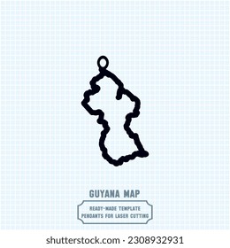 Elevate your style with our exquisite Guyana map pendant template! Crafted for laser cutting on metal, this ready-made vector file. Create stunning accessories that showcase your love for Guyana.