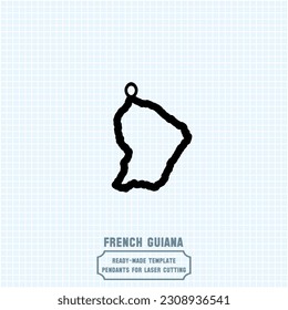 Elevate your style with our exquisite French Guiana map pendant template! Crafted for laser cutting on metal, this ready-made vector file. Create stunning accessories that showcase your love.