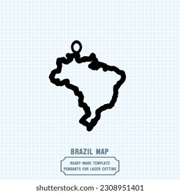 Elevate your style with our exquisite Brazil map pendant template! Crafted for laser cutting on metal, this ready-made vector file. Create stunning accessories that showcase your love for Brazil.