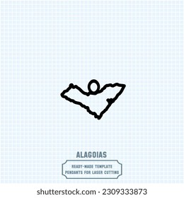 Elevate your style with our exquisite State of Alagoas map pendant template! Crafted for laser cutting on metal, this ready-made vector file. Create stunning accessories that showcase your love.