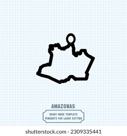 Elevate your style with our exquisite State of Amazonas map pendant template! Crafted for laser cutting on metal, this ready-made vector file. Create stunning accessories that showcase your love.