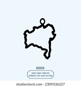 Elevate your style with our exquisite State of Bahia map pendant template! Crafted for laser cutting on metal, this ready-made vector file. Create stunning accessories that showcase your love.