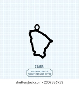 Elevate your style with our exquisite State of Ceará map pendant template! Crafted for laser cutting on metal, this ready-made vector file. Create stunning accessories that showcase your love.