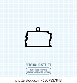 Elevate your style with our exquisite Federal District-Brasília map pendant template! Crafted for laser cutting on metal, this ready-made vector file. 