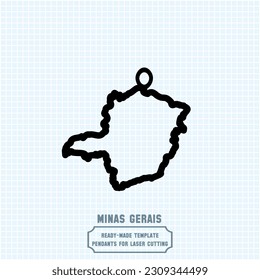 Elevate your style with our exquisite State of Minas Gerais map pendant template! Crafted for laser cutting on metal, this ready-made vector file. Create stunning accessories that showcase your love.