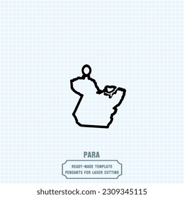Elevate your style with our exquisite State of Pará map pendant template! Crafted for laser cutting on metal, this ready-made vector file. Create stunning accessories that showcase your love.