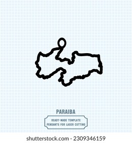 Elevate your style with our exquisite State of Paraíba map pendant template! Crafted for laser cutting on metal, this ready-made vector file. Create stunning accessories that showcase your love.