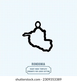 Elevate your style with our exquisite State of Rondônia map pendant template! Crafted for laser cutting on metal, this ready-made vector file. Create stunning accessories that showcase your love.