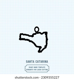 Elevate your style with our exquisite State of Santa Catarina map pendant template! Crafted for laser cutting on metal, this ready-made vector file. Create stunning accessories that showcase your love