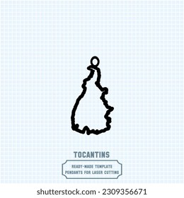 Elevate your style with our exquisite State of Tocantins map pendant template! Crafted for laser cutting on metal, this ready-made vector file. Create stunning accessories that showcase your love.
