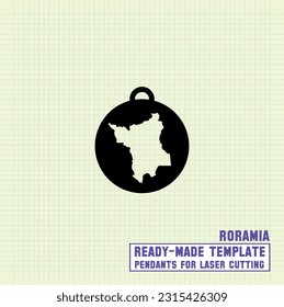 Elevate your style with our exquisite State of Roraima map pendant template! Crafted for laser cutting on metal, this ready-made vector file. Create stunning accessories that showcase your love.
