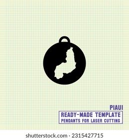 Elevate your style with our exquisite State of Piauí map pendant template! Crafted for laser cutting on metal, this ready-made vector file. Create stunning accessories that showcase your love.