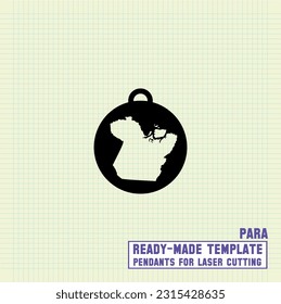Elevate your style with our exquisite State of Pará map pendant template! Crafted for laser cutting on metal, this ready-made vector file. Create stunning accessories that showcase your love.