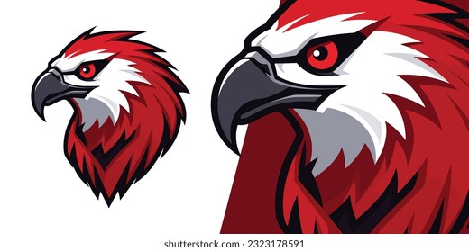 Elevate Your Team's Brand with Red Falcon Logo: Captivating and Iconic Vector Graphic