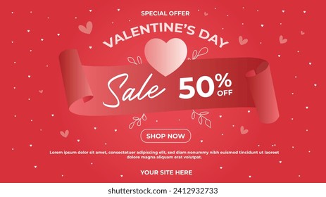 Elevate your Valentine's Day promotions with our captivating banner template! Express love through eye-catching design. Perfect for Shutterstock sellers! 💖 #ValentinesDay #BannerDesign