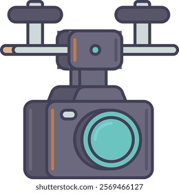 Elevate your visuals with this camera drone icon, ideal for stunning aerial photography, video production, and innovative media projects. Perfect for capturing breathtaking perspectives