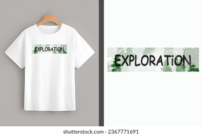 Verleihen Sie Ihren Kleiderschrank mit unserem Typografie-Design "Exploration" auf diesem klassischen weißen T-Shirt. Dieses minimalistische, aber wirkungsvolle Stück verkörpert den Geist des Abenteuers und der Neugier.
