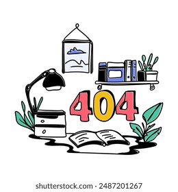Elevate your website's visual aesthetics with flat illustration Empty Space 404 designs. Create a clean and user friendly error page that enhances your brand's image
