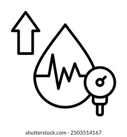 Erhöhter Blutdruck Symbol Linie Vektorgrafik