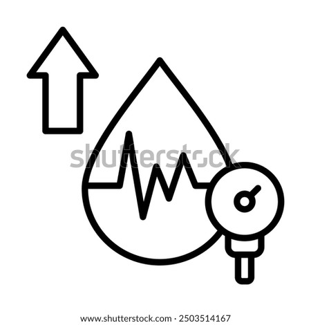 Elevated Blood Pressure icon line vector illustration