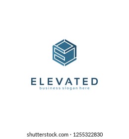 Elevated E Cube Arrow Up Logo