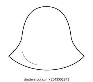 Elevated Hat. Summer Head Fashion accessory cap with floppy narrow brim clothing technical illustration. Vector headgear for Men, women, unisex style, flat template CAD mockup sketch outline isolated