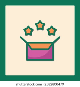 Elevated Icon Review: Open Box with Three Stars Graphic