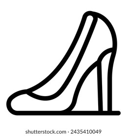 Elevated lady shoes icon outline vector. Stiletto heels. Model elegant collection footwear