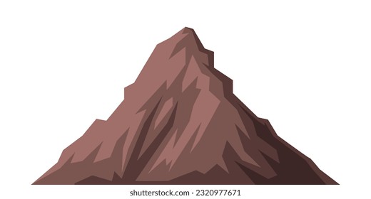 Elevated Mountain Peak and Summit with Bedrock Closeup Vector Illustration