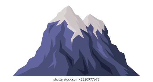 Elevated Mountain Peak and Summit with Bedrock Closeup Vector Illustration