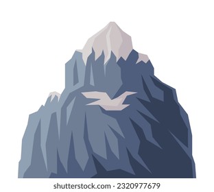 Höhengipfel und Gipfel mit Felsen Nahaufnahme Vektorgrafik