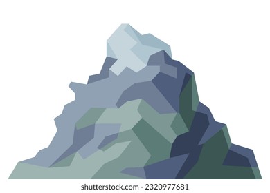 Pico alto de montaña y cumbre con Vector de cierre Bedrock Ilustración